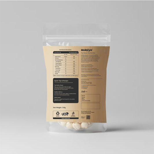 Poshnam Premium Plain Makhana, 250g | Natural Foxnuts & Lotus Puffs